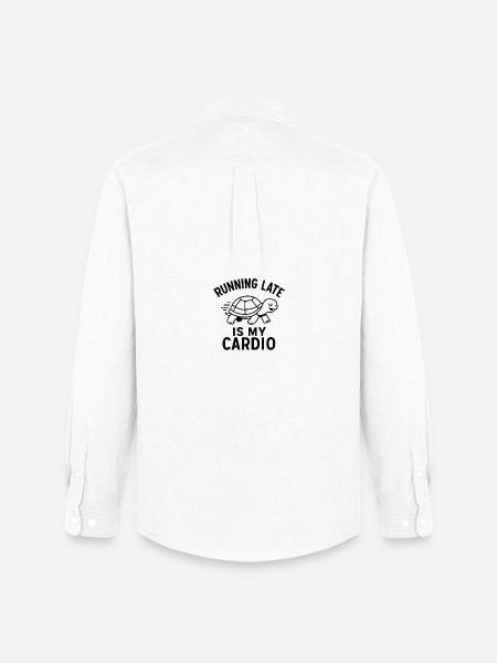 Running Late Is My Cardio - Men's Oxford Shirt by Stanley/Stella - white