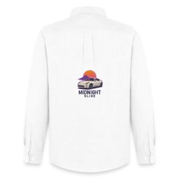 Midnight Glide Retro Sunset Auto - Men's Oxford Shirt by Stanley/Stella - white - Back - AI Model Male 185 dark (185cm)