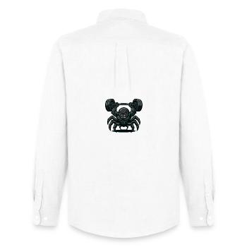 Beast Tarantula Gym – Mächtige Spinne mit Hanteln - Männer Oxford Hemd von Stanley/Stella - Weiß - Hinten - AI Model Male 185 dark (185cm)