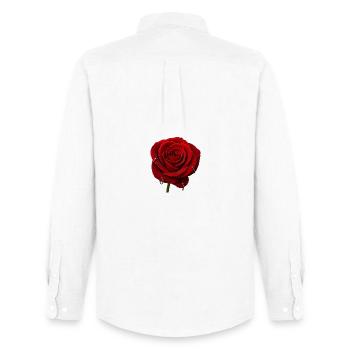 Red Rose with Piercings - Men's Oxford Shirt by Stanley/Stella - white - Back - AI Model Male 185 dark (185cm)
