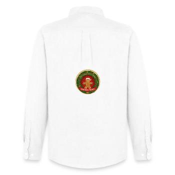 Gingerbread Festival Logo Circle - Men's Oxford Shirt by Stanley/Stella - white - Back - AI Model Male 185 dark (185cm)