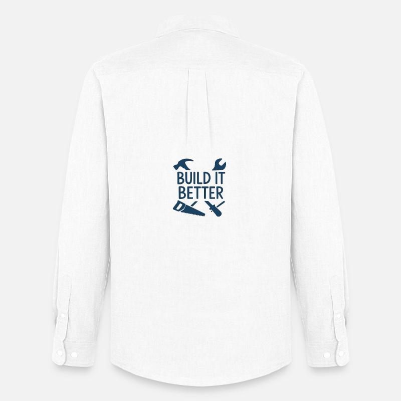 Build It Better Handwerker Motiv - Männer Oxford Hemd von Stanley/Stella - Weiß