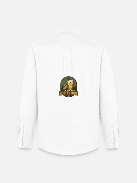 Hop Tour Beer Trail Logo - Men's Oxford Shirt by Stanley/Stella - white