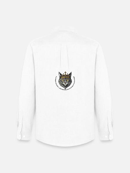 King Cat with Crown - Men's Oxford Shirt by Stanley/Stella - white