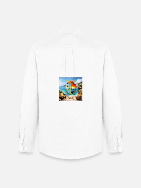 Coastal Coat of Arms Tropical Shield - Men's Oxford Shirt by Stanley/Stella - white