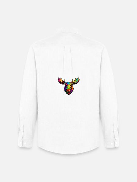 The head of the rainbow moose - Men's Oxford Shirt by Stanley/Stella - white