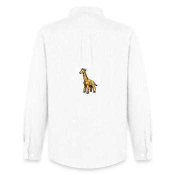 Girafe de géométrie dorée - Chemise Oxford homme Stanley/Stella - blanc - Dos - AI Model Male 185 dark (185cm)