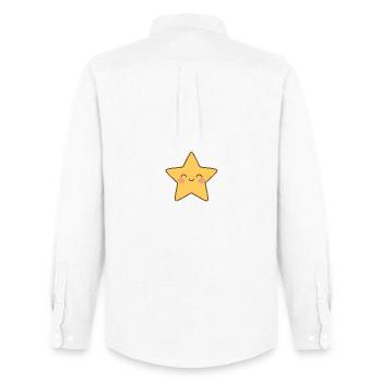 Kawaii Yellow Star Smile - Men's Oxford Shirt by Stanley/Stella - white - Back - AI Model Male 185 dark (185cm)