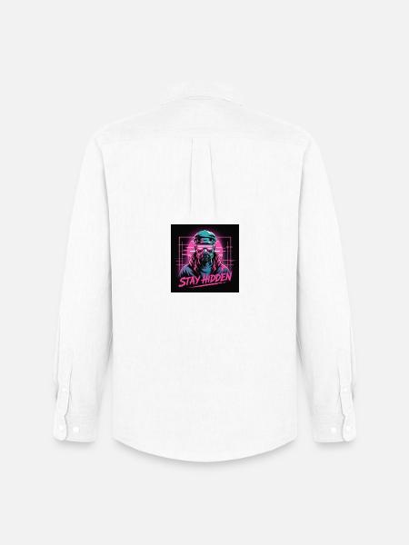 Stay Hidden Neon Mask - Men's Oxford Shirt by Stanley/Stella - white