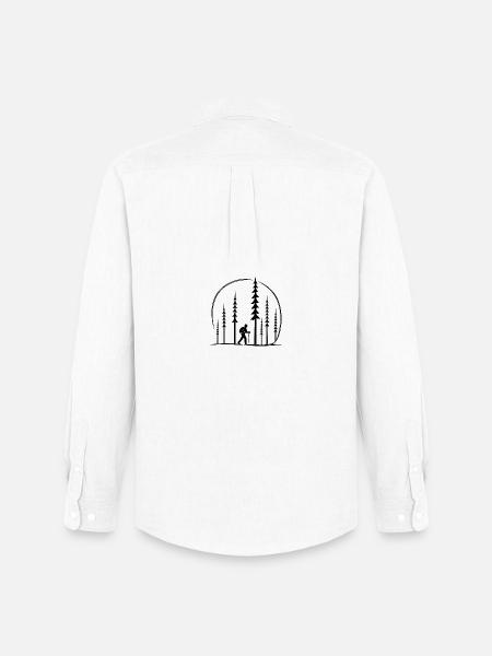 Waldwanderer Silhouettenkreis Geschenk Schweiz - Männer Oxford Hemd von Stanley/Stella - Weiß