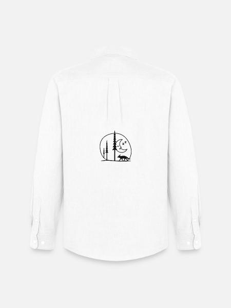 Mondnächtliche Fuchs-Wald Silhouette Fans geschenk - Männer Oxford Hemd von Stanley/Stella - Weiß