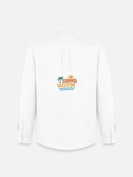 Summer Holidays Palm Trees Sun Waves - Men's Oxford Shirt by Stanley/Stella - white