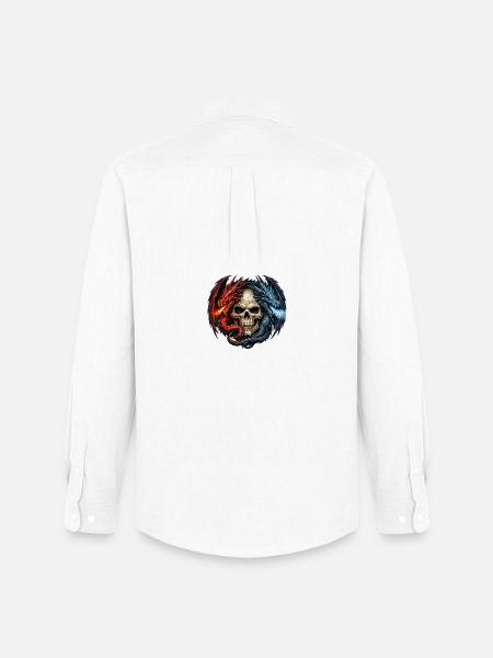 Feuer und Eis Drachen Schädel Totenkopf - Men's Oxford Shirt by Stanley/Stella - white