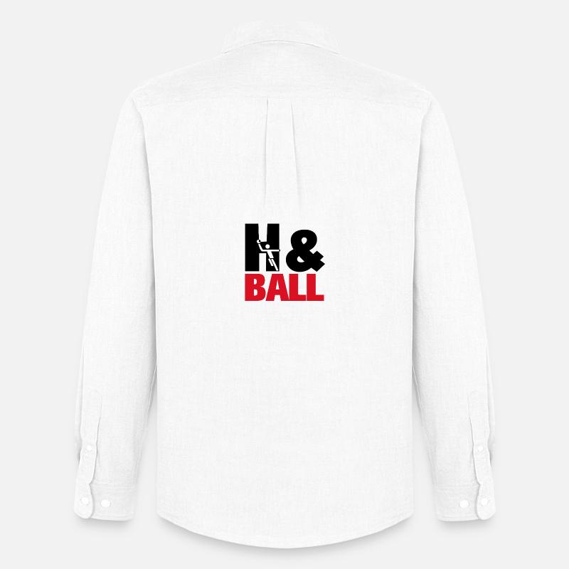 H&Ball by handballtrainer.de - Männer Oxford Hemd von Stanley/Stella - Weiß