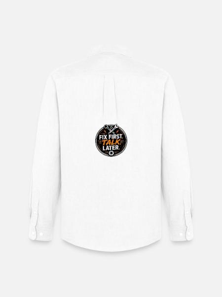 Fix First, Talk Later – Mechanic Tee - Men's Oxford Shirt by Stanley/Stella - white