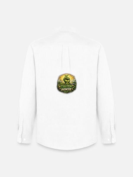 Green Power: Environmental Focus Fists - Men's Oxford Shirt by Stanley/Stella - white