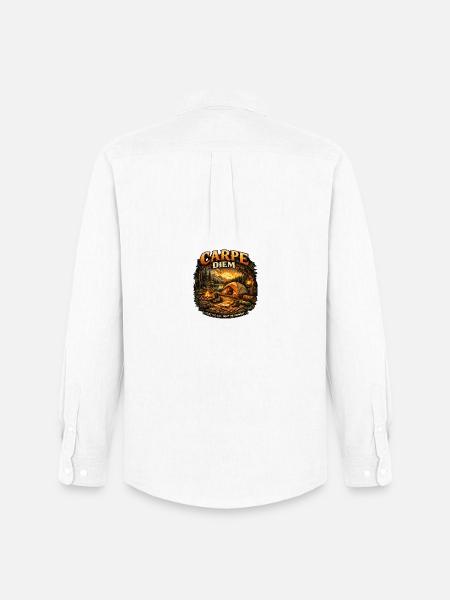 Carpe Diem Campfire Sunset - Männer Oxford Hemd von Stanley/Stella - Weiß