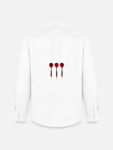 Dart Trio Red Black Flights - Men's Oxford Shirt by Stanley/Stella - white