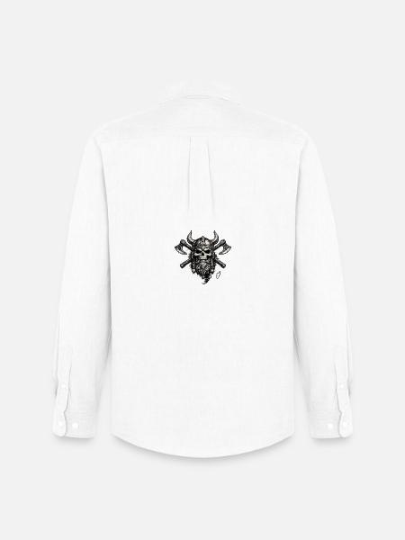 Viking Skull Crest with Axes - Men's Oxford Shirt by Stanley/Stella - white