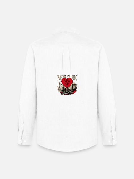New York Heart Cityscape - Men's Oxford Shirt by Stanley/Stella - white
