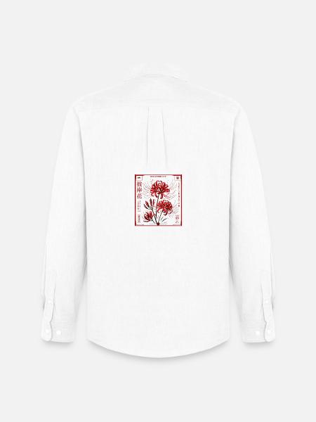 Japan Blume Rote Lilie - Männer Oxford Hemd von Stanley/Stella - Weiß