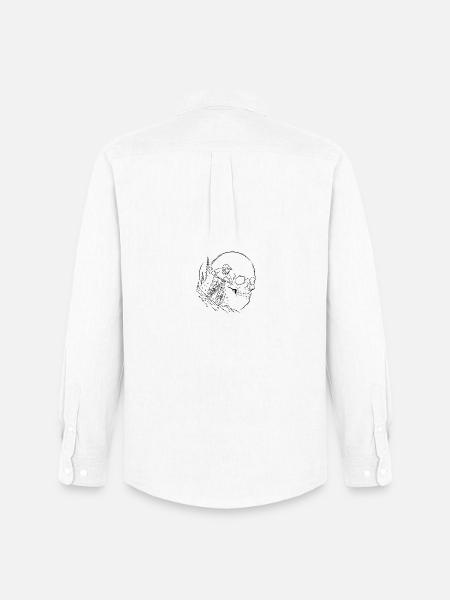 Skull MTB Waldsilhouette - Männer Oxford Hemd von Stanley/Stella - Weiß