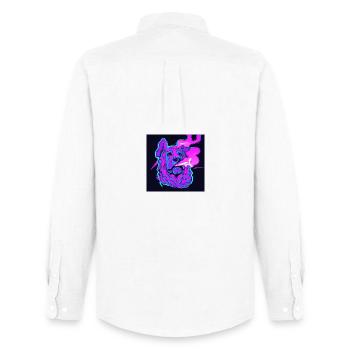 Trippy smoking dog. - Men's Oxford Shirt by Stanley/Stella - white - Back - AI Model Male 185 dark (185cm)