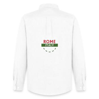 Rome Italia Emblem auf dem Band - Männer Oxford Hemd von Stanley/Stella - Weiß - Hinten - AI Model Male 185 dark (185cm)
