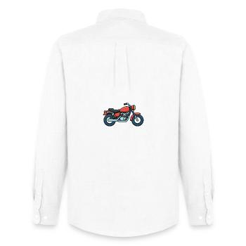 Red Motorcycle Cartoon Style - Men's Oxford Shirt by Stanley/Stella - white - Back - AI Model Male 185 dark (185cm)