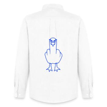 Seagull middle finger insult stinky finger naughty - Men's Oxford Shirt by Stanley/Stella - white - Back - AI Model Male 185 dark (185cm)