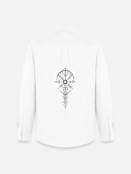 Nordisch Runenamulett Design - Männer Oxford Hemd von Stanley/Stella - Weiß