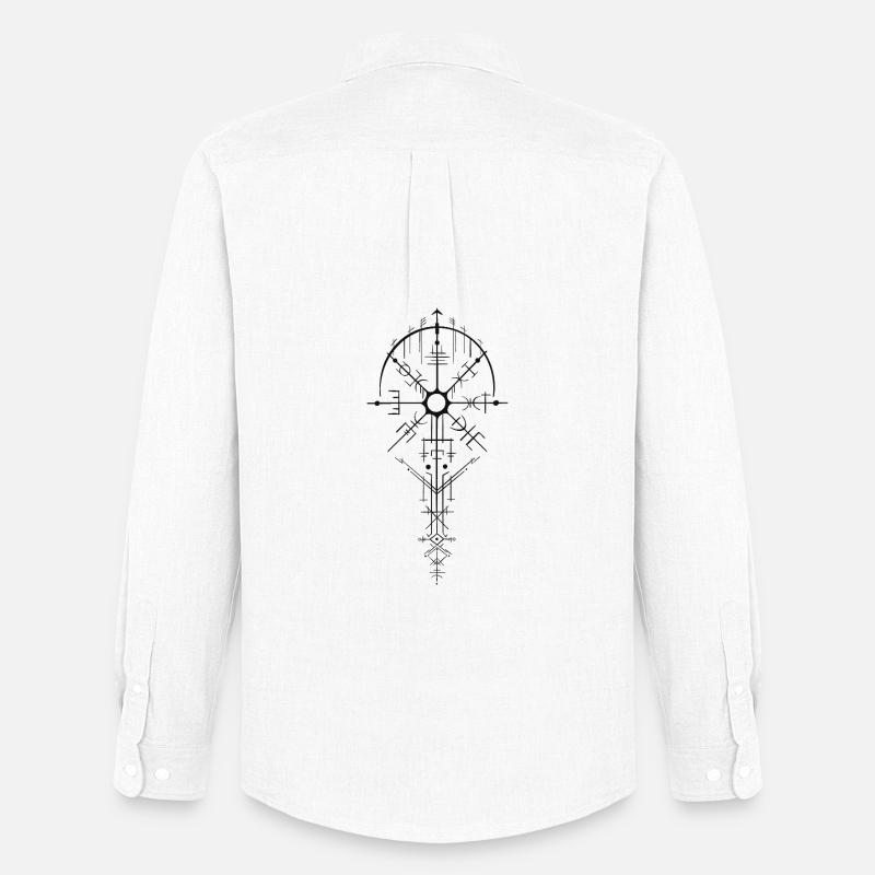 Nordisch Runenamulett Design - Männer Oxford Hemd von Stanley/Stella - Weiß