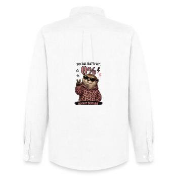 Otter in Leopard Hoodie: Do Not Disturb - Men's Oxford Shirt by Stanley/Stella - white - Back - AI Model Male 185 dark (185cm)