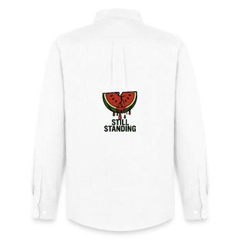 Watermelon - Still Standing - Men's Oxford Shirt by Stanley/Stella - white - Back - AI Model Male 185 dark (185cm)