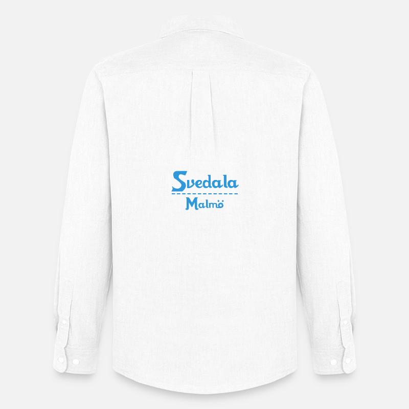 Svedala – Malmö Himmelblaues Design - Männer Oxford Hemd von Stanley/Stella - Weiß