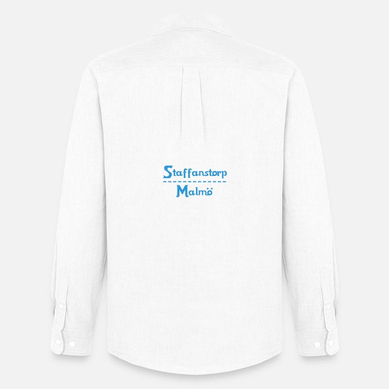 Staffanstorp – Malmö Himmelblaues Design - Männer Oxford Hemd von Stanley/Stella - Weiß