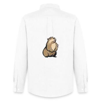 Cute Groundhog - Men's Oxford Shirt by Stanley/Stella - white - Back - AI Model Male 185 dark (185cm)