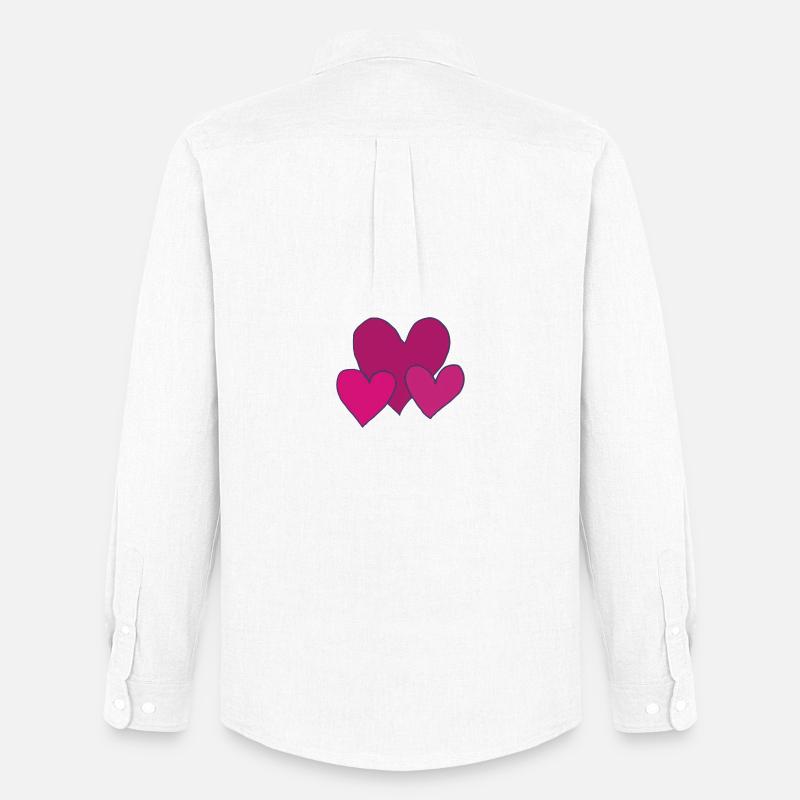 Cuori rosa - Stanley/Stella Camicia Oxford uomo - bianco