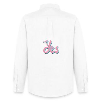 Yes women's fashion that empowers you - Men's Oxford Shirt by Stanley/Stella - white - Back - AI Model Male 185 dark (185cm)
