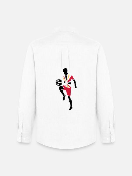 Soccer player with soccer ball - Men's Oxford Shirt by Stanley/Stella - white