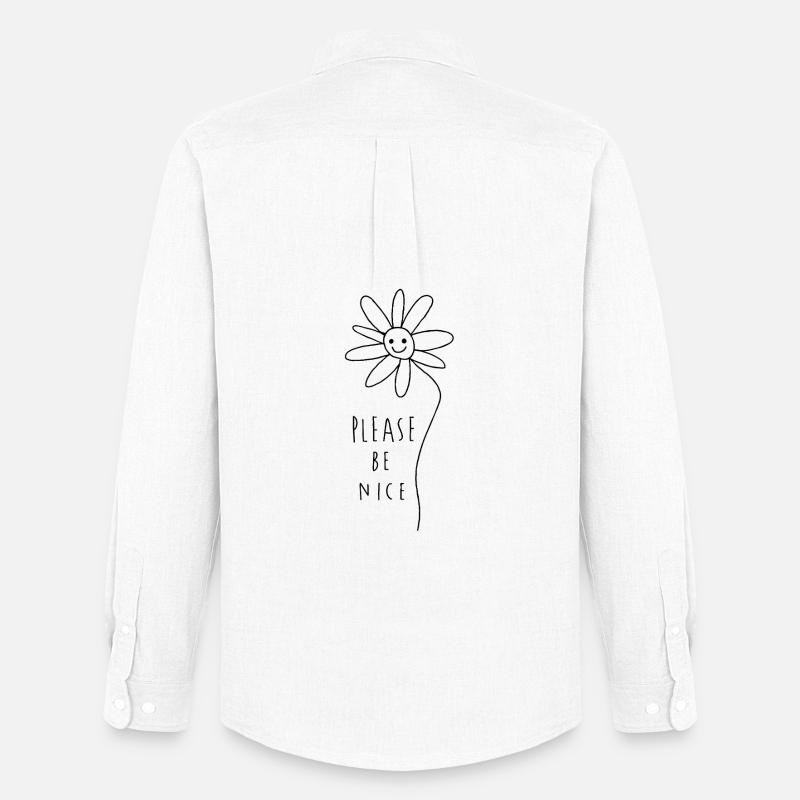 Please be nice – Friendly Minimal Statement - Men's Oxford Shirt by Stanley/Stella - white
