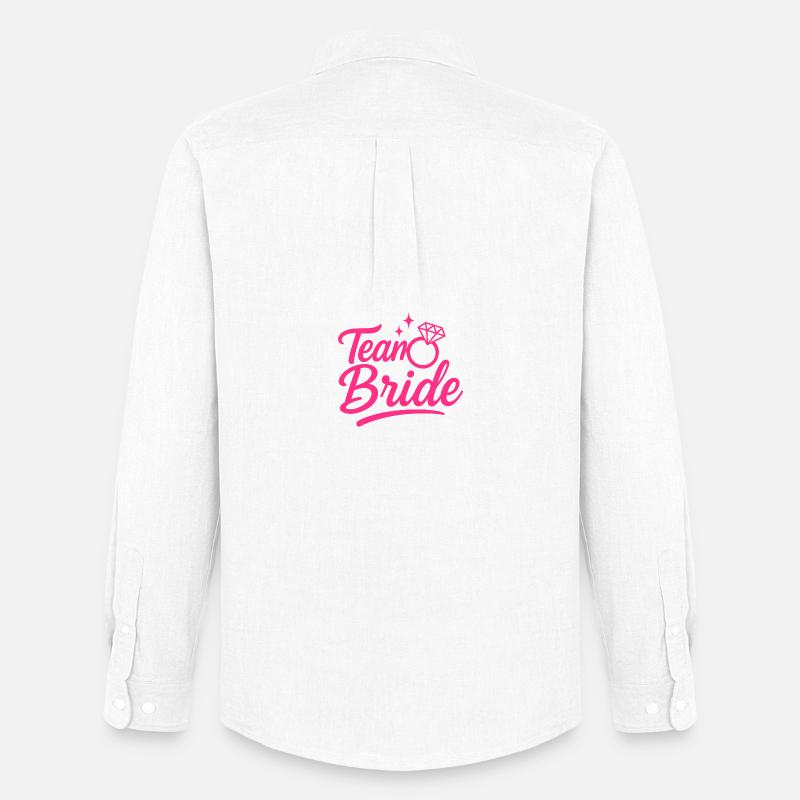 Team Bride Pink Ring Script - Männer Oxford Hemd von Stanley/Stella - Weiß