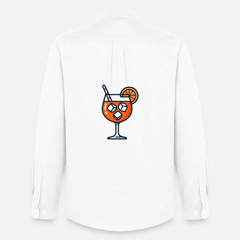 Orange Spritz Glas mit Eis - Männer Oxford Hemd von Stanley/Stella - Weiß