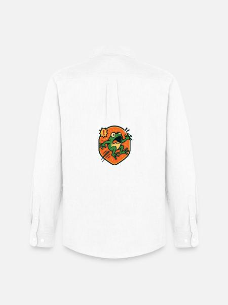 Panic Frog badge - Men's Oxford Shirt by Stanley/Stella - white