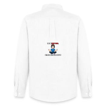 Nicht Tilted Gamer Spruch Design - Männer Oxford Hemd von Stanley/Stella - Weiß - Hinten - AI Model Male 185 dark (185cm)