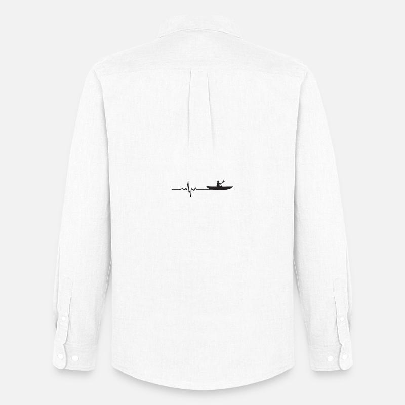 Herzschlag Ruderer – EKG Ruderboot Design - Männer Oxford Hemd von Stanley/Stella - Weiß