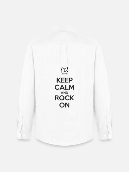 Reste calme et continue - Chemise Oxford homme Stanley/Stella - blanc