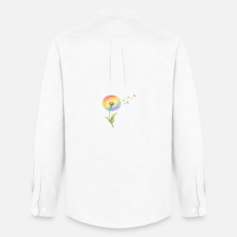 Regenbogen Pusteblume - Männer Oxford Hemd von Stanley/Stella - Weiß
