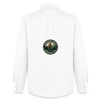 Aventure Attends Montagne Vie - Chemise Oxford homme Stanley/Stella - blanc - Dos - AI Model Male 185 dark (185cm)