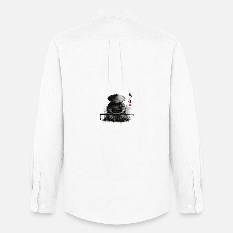 Samurai - Männer Oxford Hemd von Stanley/Stella - Weiß